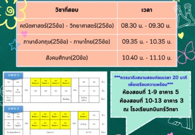 ประกาศรายชื่อนักเรียนที่ผู้มีสิทธิ์เข้าสอบม.4